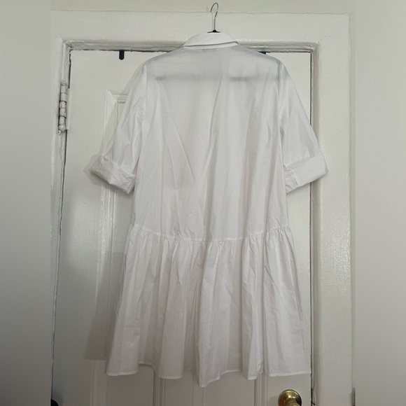 Madewell Button Front Mini Shirt Dress White - Picture 4 of 8